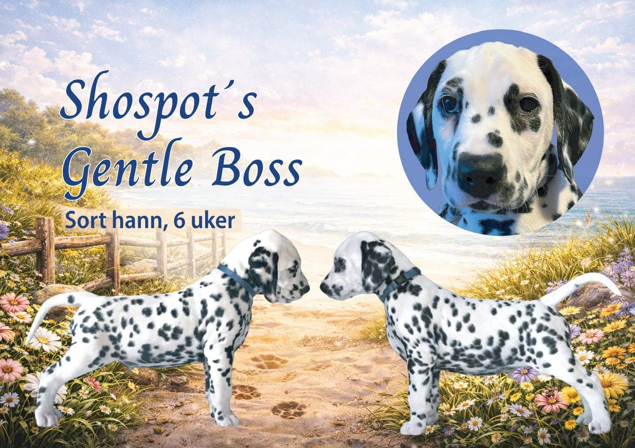 Leveringsklare dalmatiner valper fra familieoppdrett med 35 års erfaring